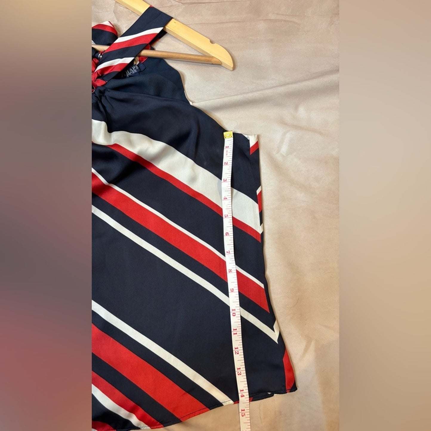 Chaps Blue and Red Sleeveless Halter Top