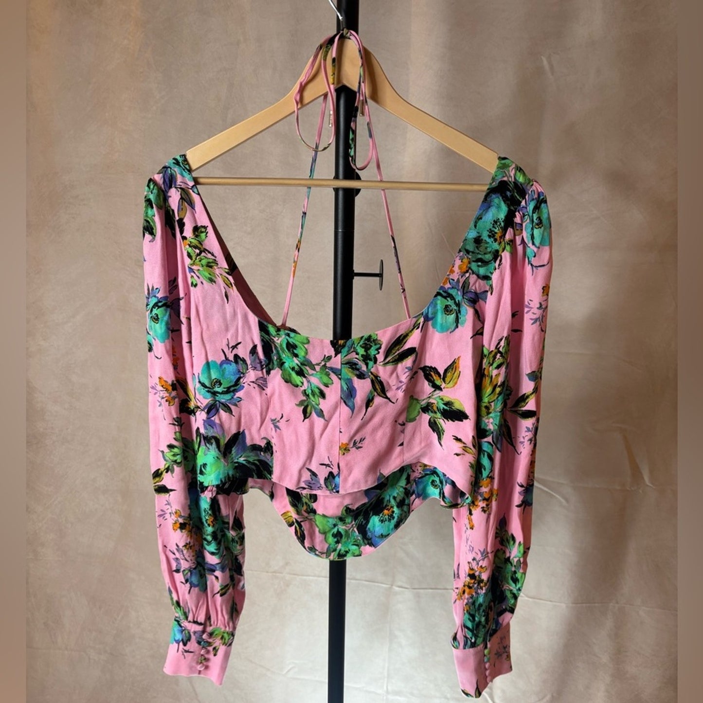 AFRM Pink Asymmetrical Cut Out Blouse NWOT SIZE XXL