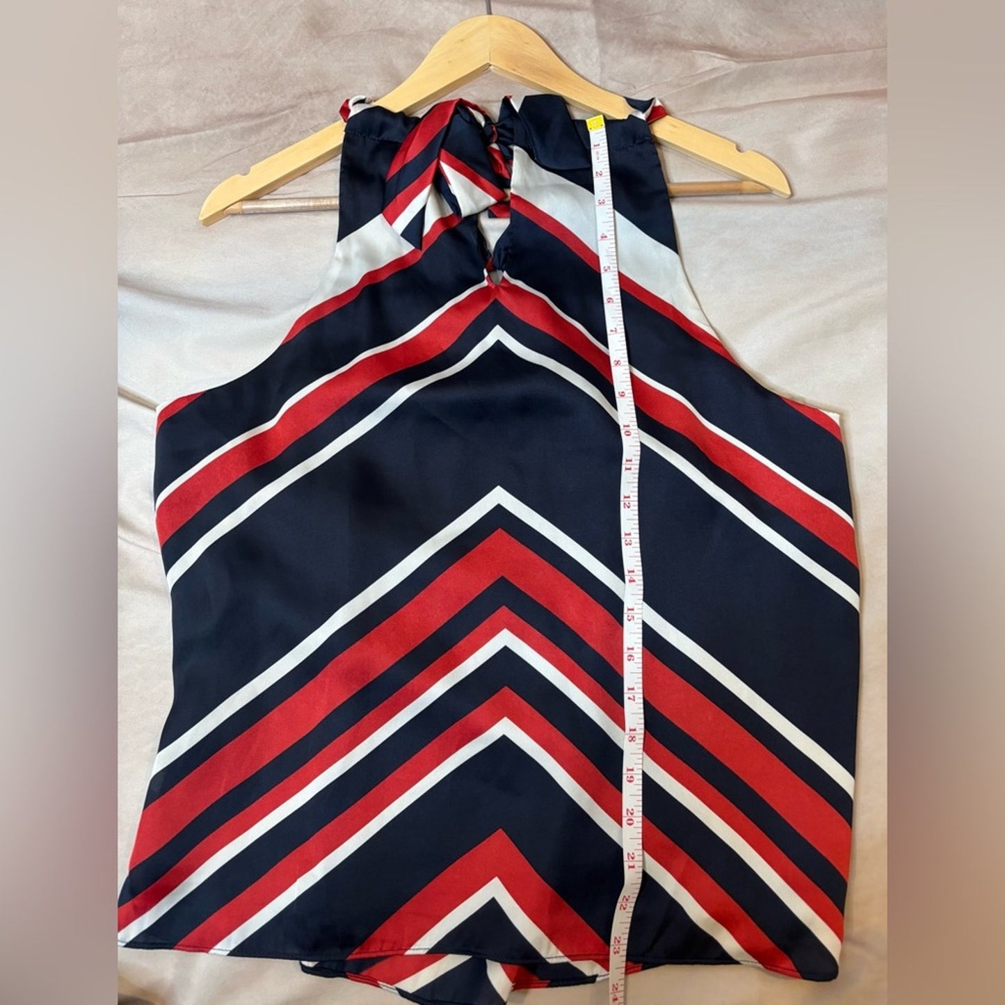 Chaps Blue and Red Sleeveless Halter Top