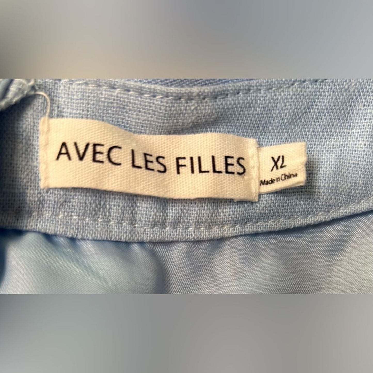 Avec Les Filles Blue Fitted Crop Tank Top NWOT
