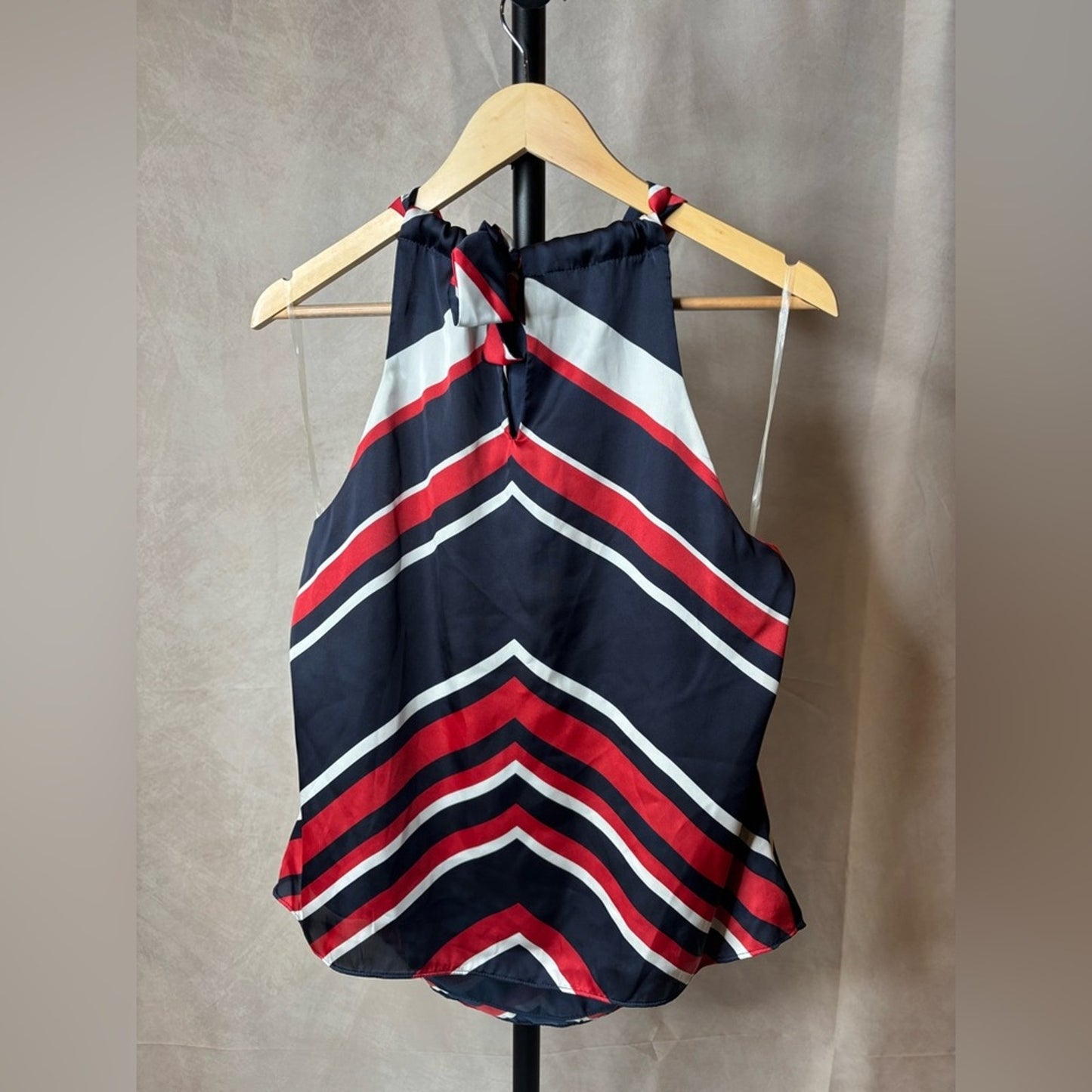 Chaps Blue and Red Sleeveless Halter Top