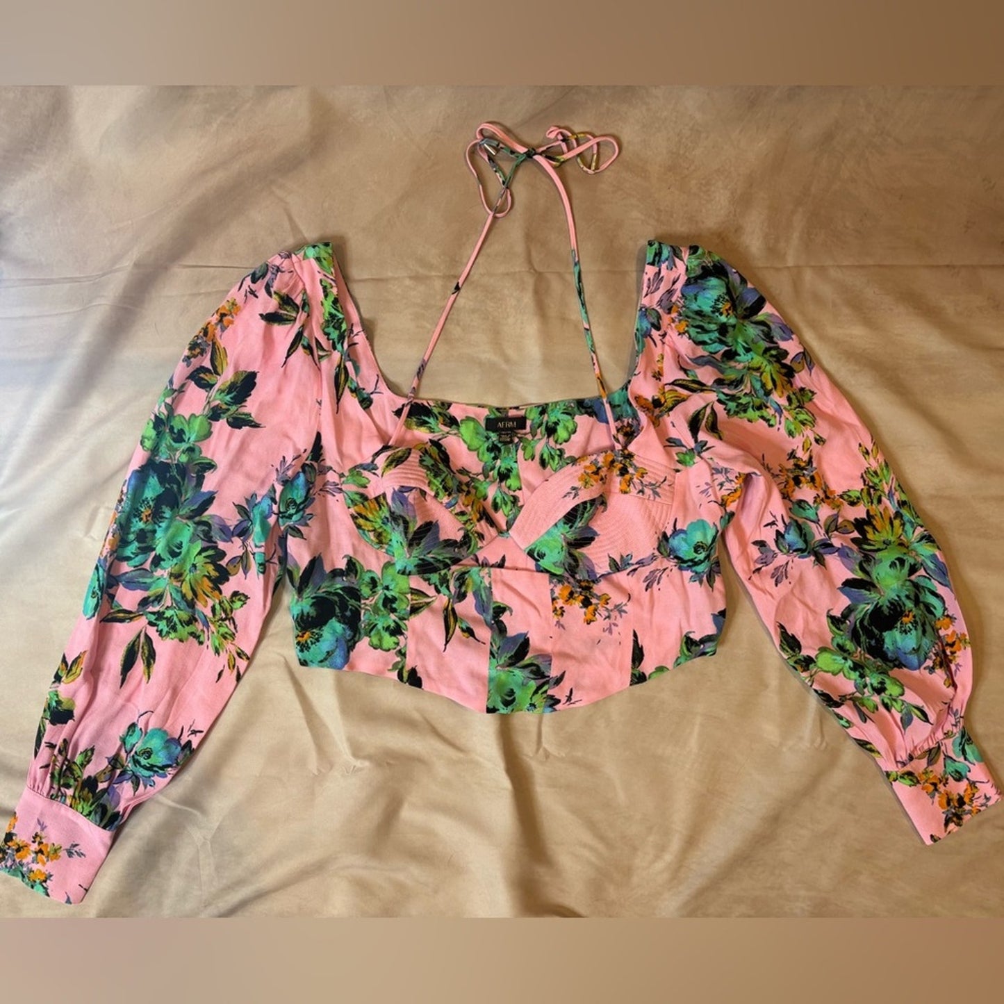 AFRM Pink Asymmetrical Cut Out Blouse NWOT SIZE XXL