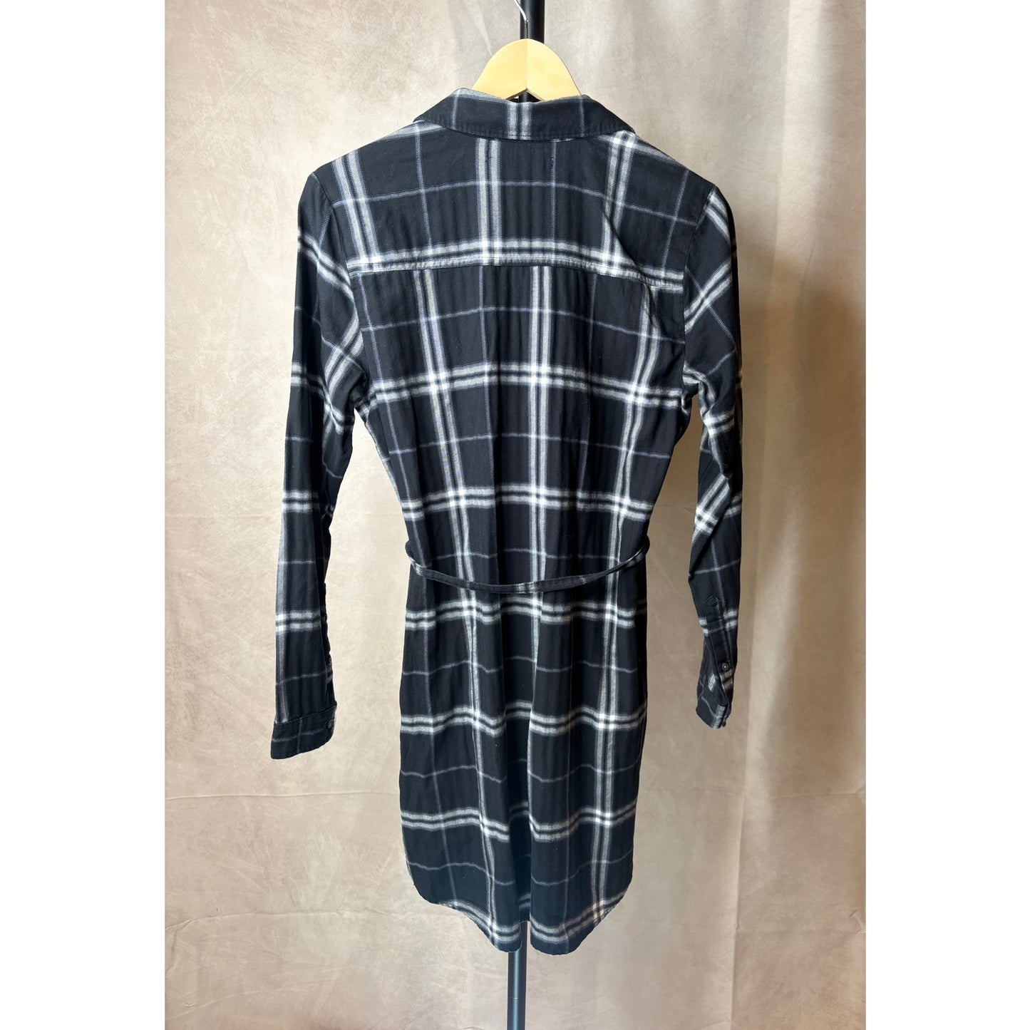 Abercrombie & Fitch Plaid Long-sleeve Dress w/ waist tie Size Small