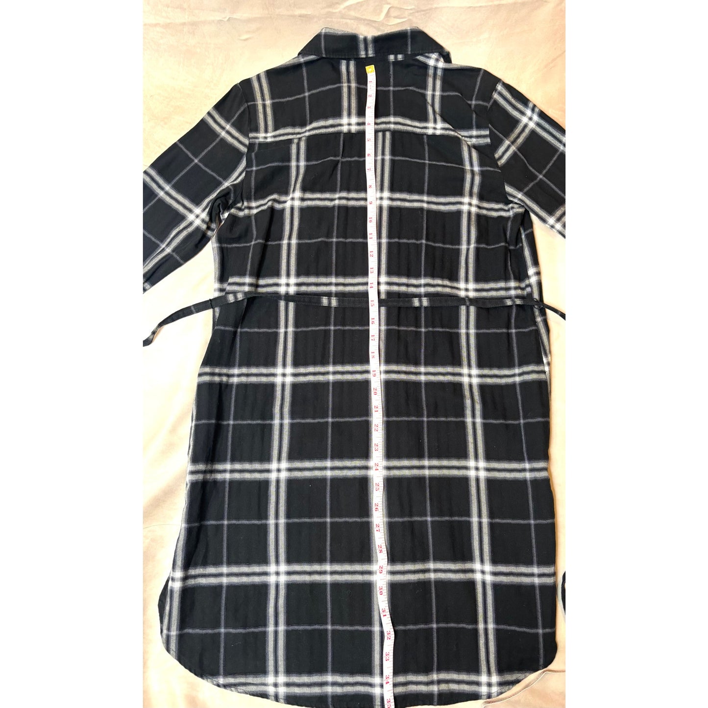 Abercrombie & Fitch Plaid Long-sleeve Dress w/ waist tie Size Small