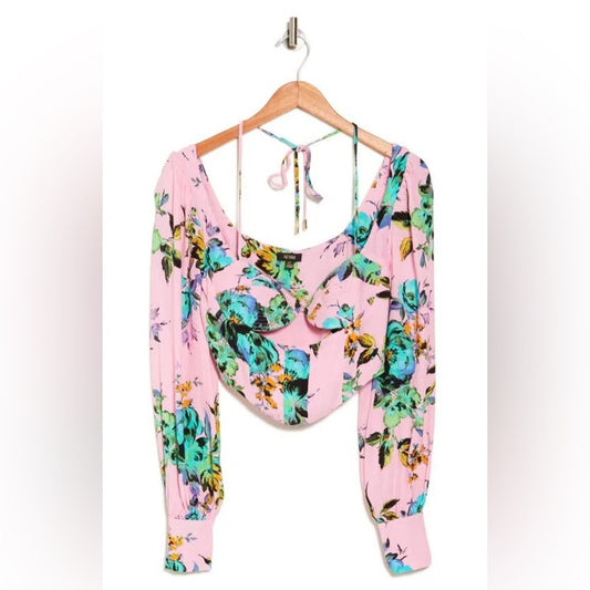 AFRM Pink Asymmetrical Cut Out Blouse NWOT SIZE XXL