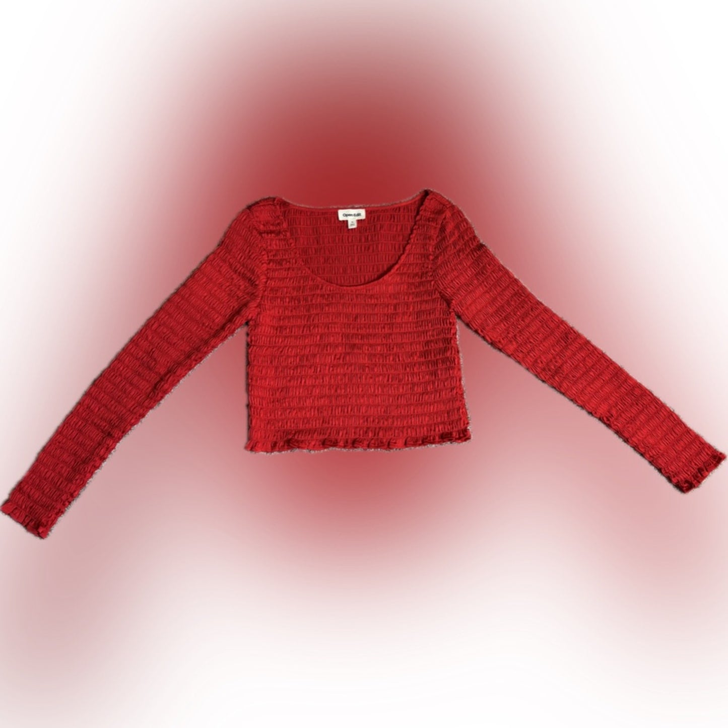 NWOT Open Edit Red Crop Ribbed Top Size Medium