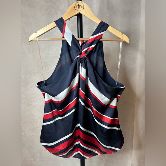 Chaps Blue and Red Sleeveless Halter Top