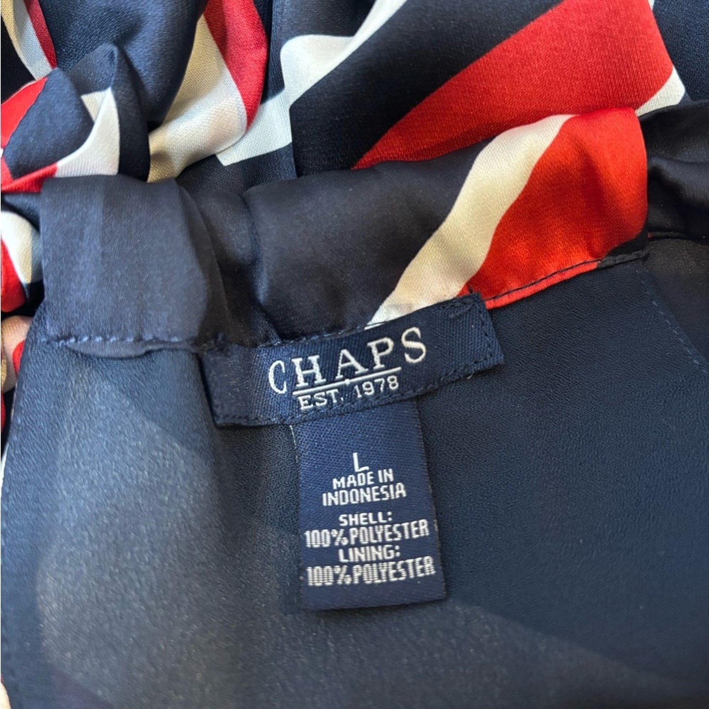 Chaps Blue and Red Sleeveless Halter Top